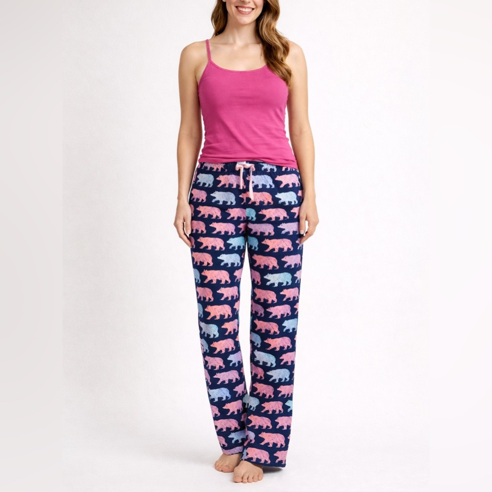 Little Blue House Shenandoah Sleep PJ Pants, Pink & Blue Bears- size M